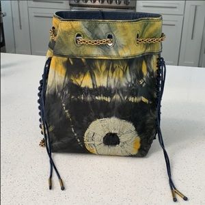 Jérôme Dreyfuss Leather Tie-Dye Bucket Bag